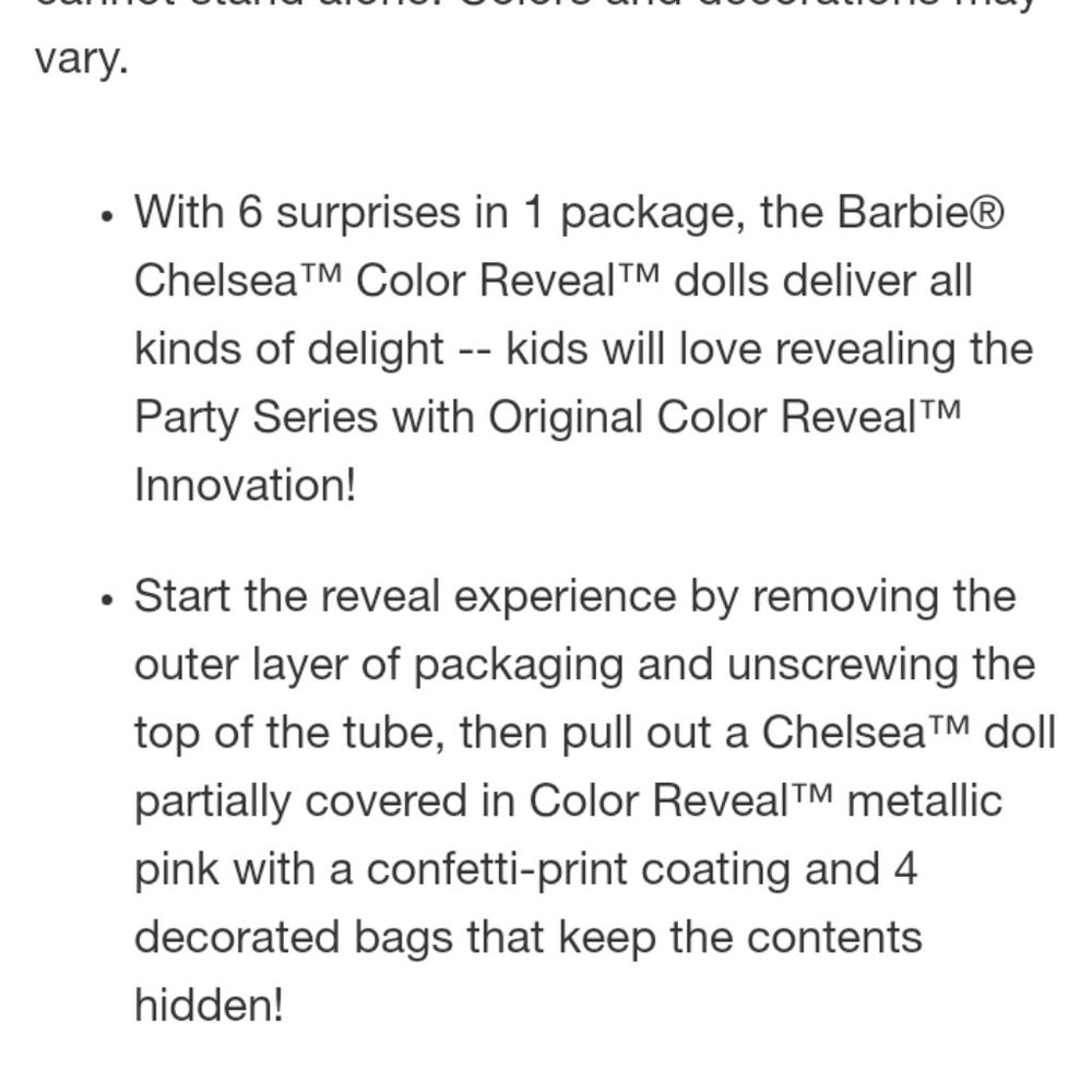 Barbie Chelsea Color Reveal Confetti 1881I - Picture 5 of 10
